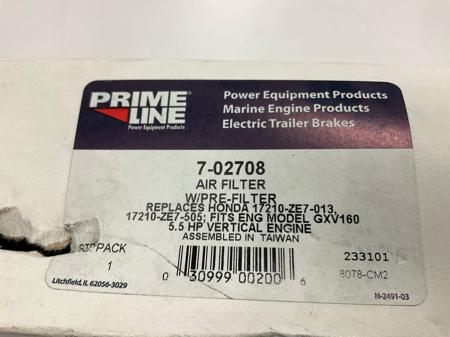 Primeline 7-02708 Oval-Shaped Replacement Air Filter With Pre-Filter
