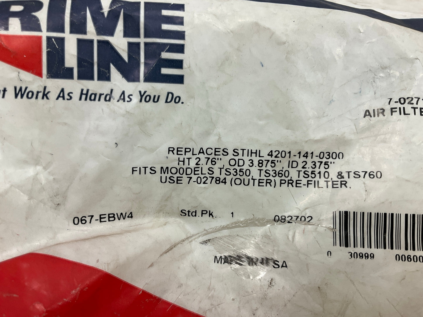 Primeline 7-02718 Air Filter For Stihl TS350, TS360, TS510, TS760