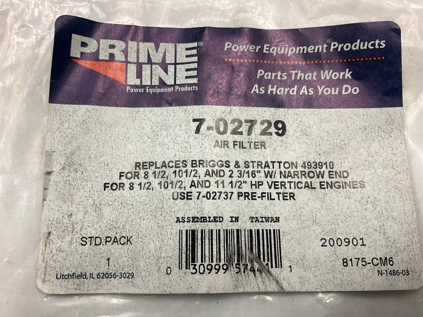 Primeline 7-02729 Air Filter For Briggs & Stratton For 8.5, 10.5, 11.5 HP