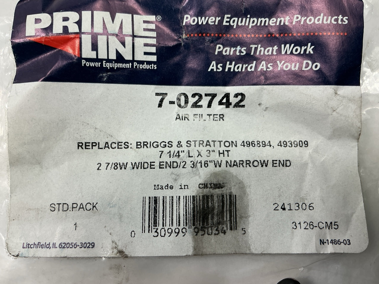 10 Primeline 7-02742 Engine Air Filters Replace Briggs & Stratton 496894, 493909