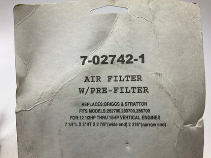 Primeline 7-02742-1 Oval Air Filter For : 12 1/2HP THRU 15HP Vertical Engines
