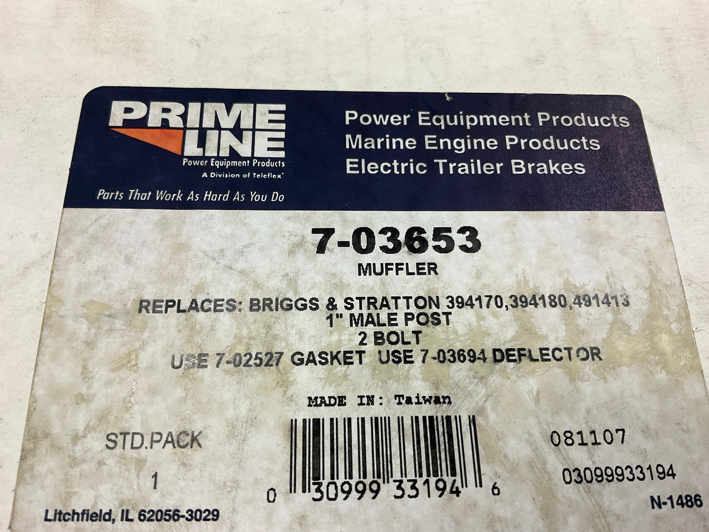 Primeline 7-03653 Exhaust Muffler 105-288, B1BR53, 3-030, 267-1288, 394170