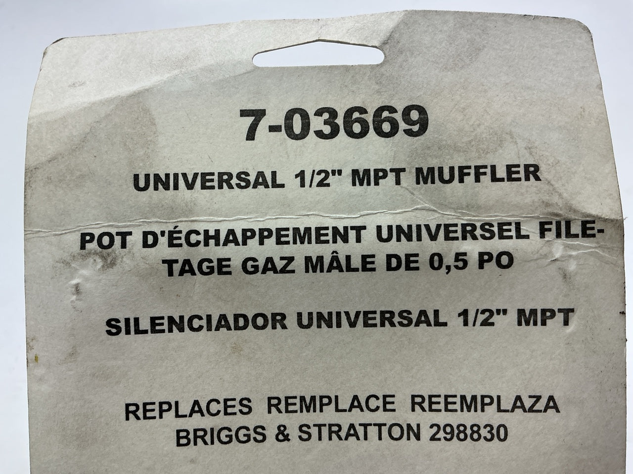 Primeline 7-03669 Universal 1/2'' MPT Muffler Replaces Briggs & Stratton# 298830