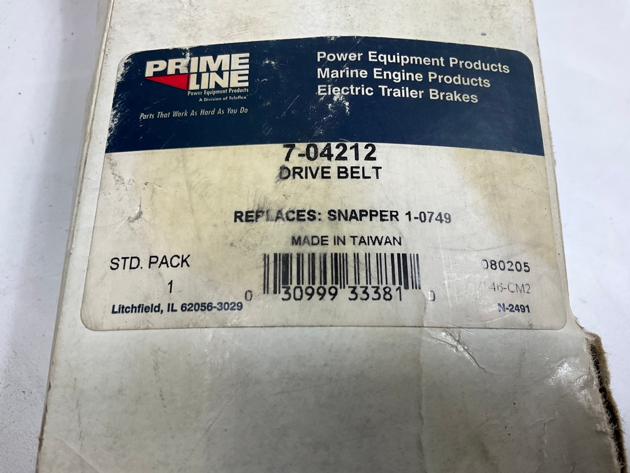 Primeline 7-04212 Double V- Belt  1-0749, 10749, 7010749, 7010749YP, 75-068