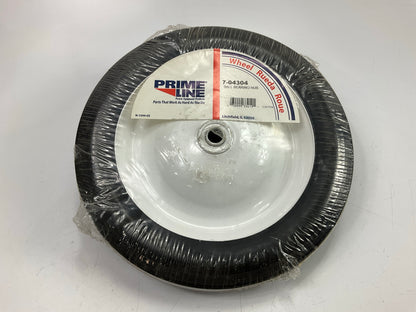 Primeline 7-04304 Steel Wheel 10x1.75 Rib Tread Painted White 1/2'' Bore 2'' Hub