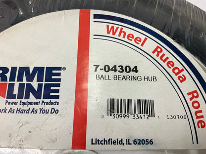 Primeline 7-04304 Steel Wheel 10x1.75 Rib Tread Painted White 1/2'' Bore 2'' Hub