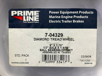 Primeline 7-04329 Ball Bearing, OffSet Wheel 8'' X 1.75'' - 1/2'' Axle X 1-9/16''