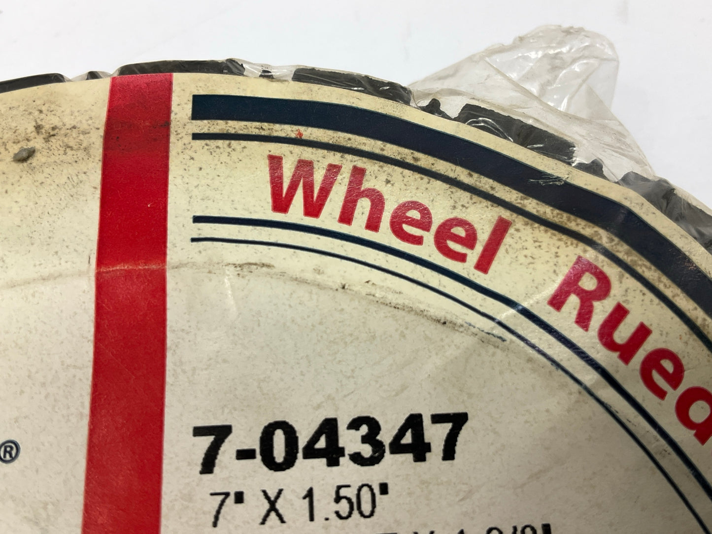 PrimeLine 7-04347 Semi-Pneumatic Lawn Mower Wheel 7''x1.5'' Tire Size, 1/2'' Axle