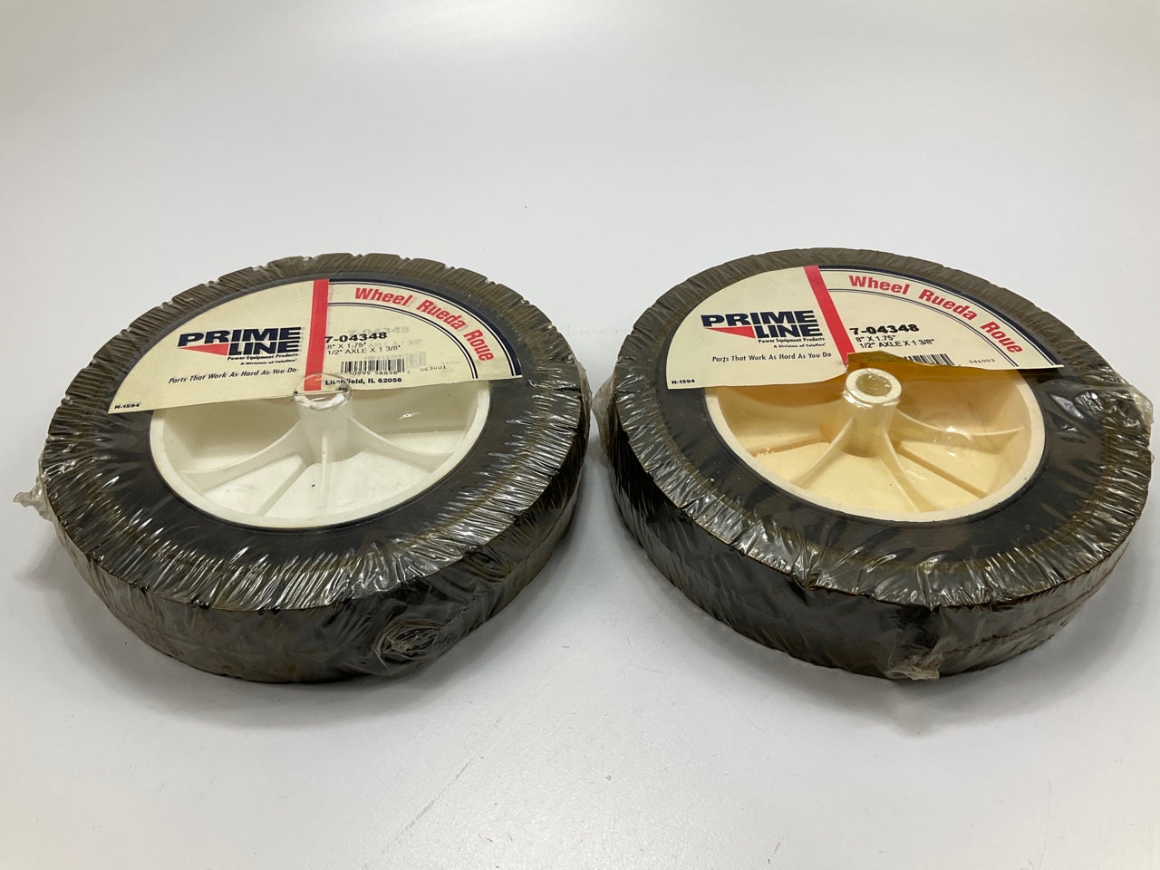 (2) Prime Line 7-04348 Semi-Pneumatic 8'' X 1.75'' Wheel Plastic Hub 8x175 Tire