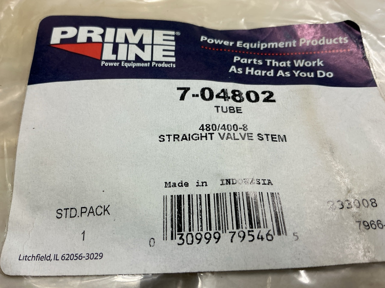 (2) Primeline 7-04802 Tire Inner Tubes, 480/400-8 W/ Straight Valve Stem