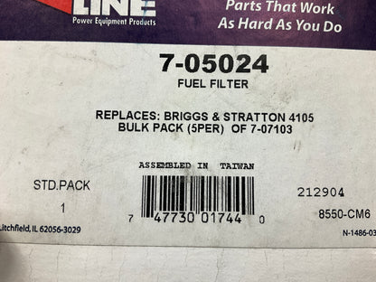 (5) Primeline 7-05024 Fuel Filter 1/4'' ID Fuel Line, Briggs Stratton 298090 4105