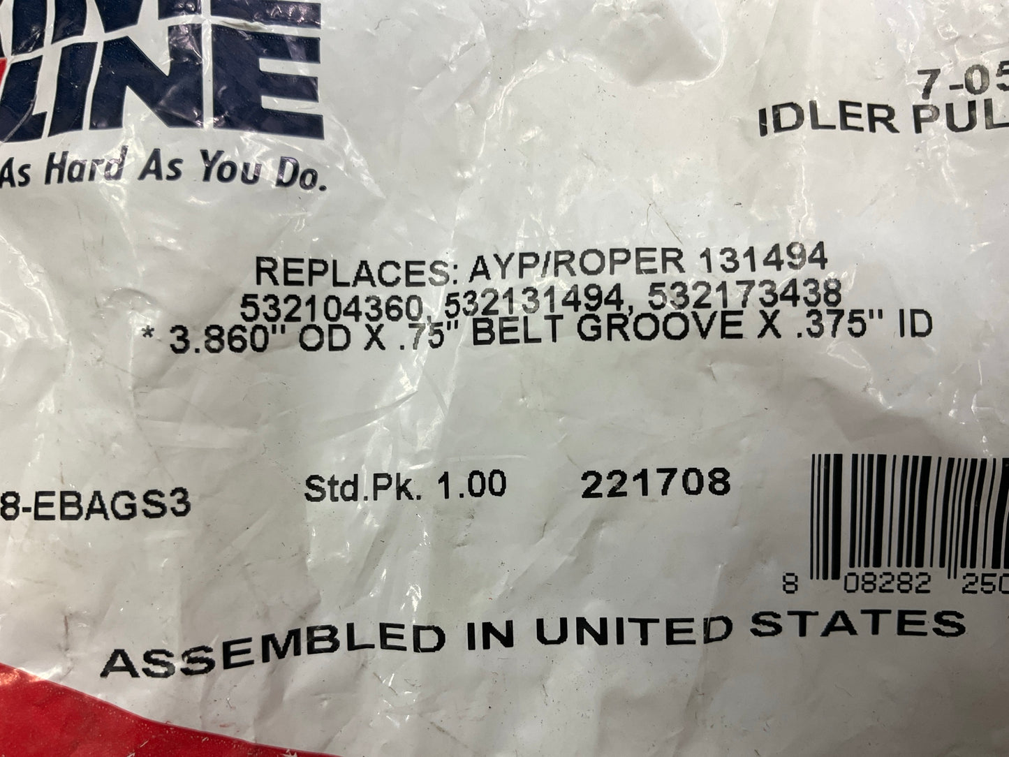 Primeline 7-05266 Flat Idler Pulley With A Flange 131494, 532104360, 532131494