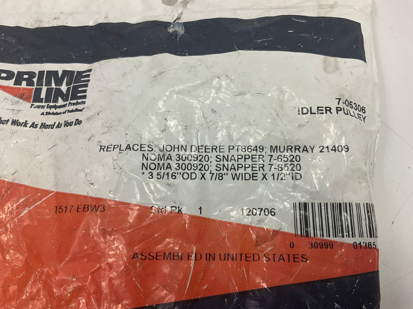 Primeline 7-05306 Flat Idler Pulley With Flanges 38010-2A,  756-0981A, 1-303076