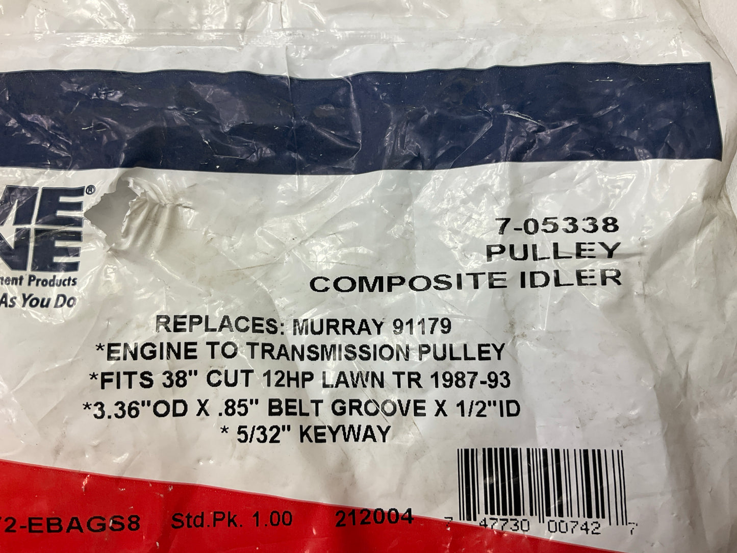 Primeline 7-05338 Flat Idler Pulley With Flange Replaces: Murray 91179