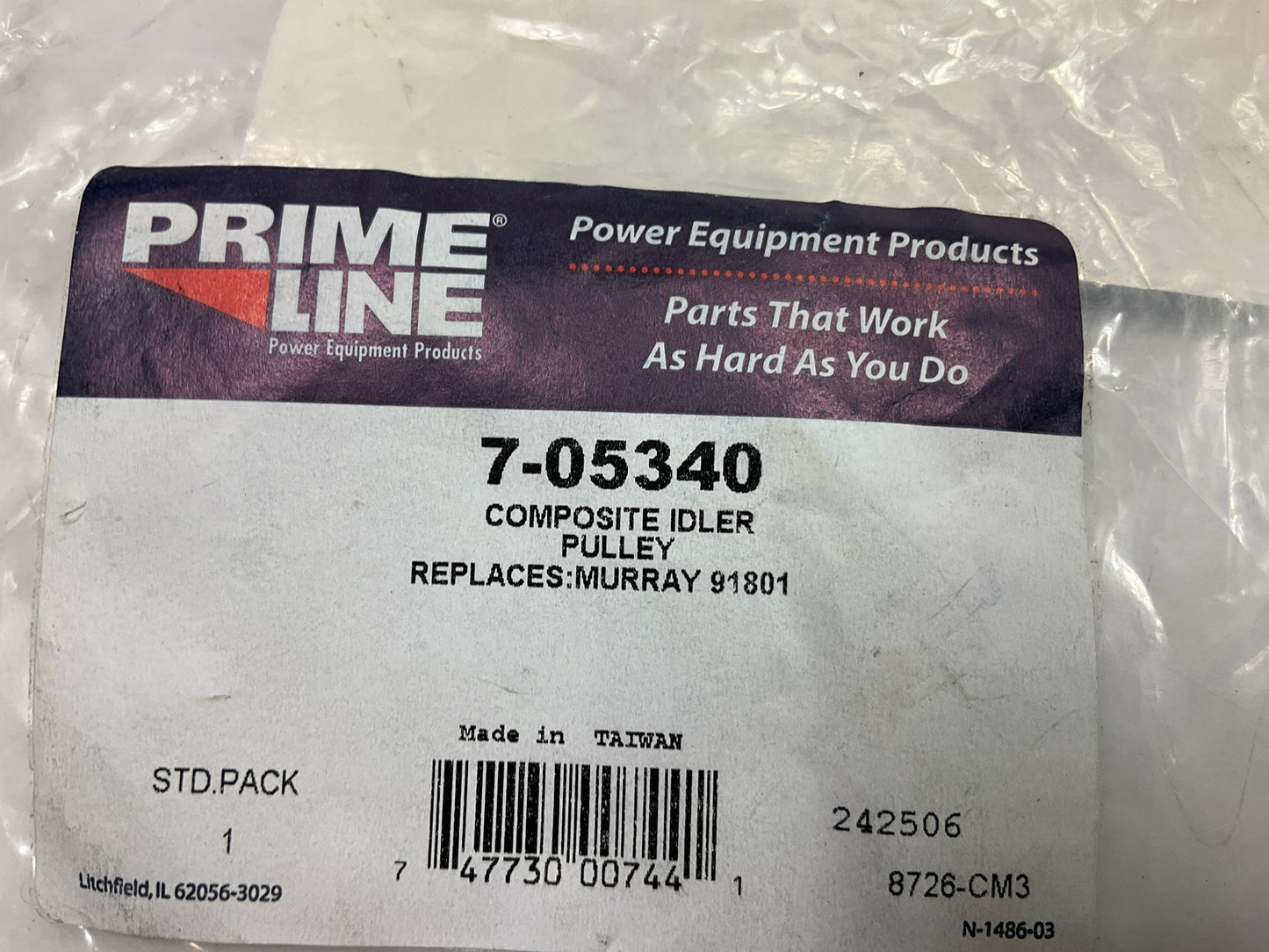 PrimeLine 7-05340 Flat Idler Pulley With Flange, 1/2'' ID, 4-3/4'' OD Murray 91801