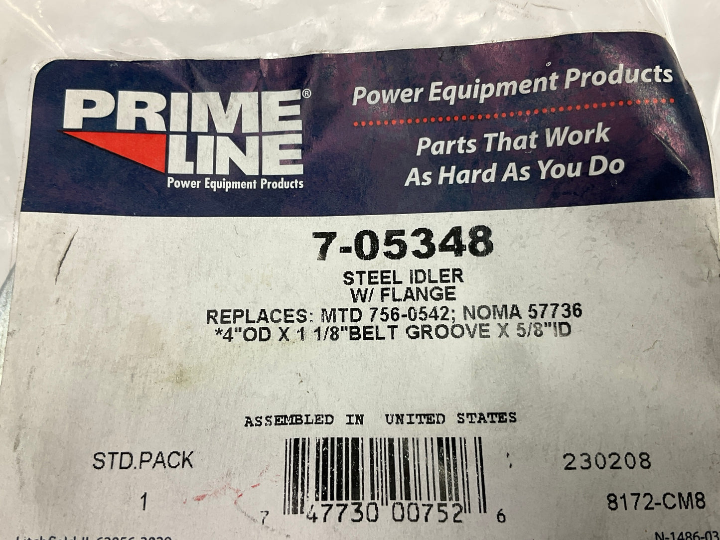 Primeline 7-05348 Flat Idler Pulley With A Flange