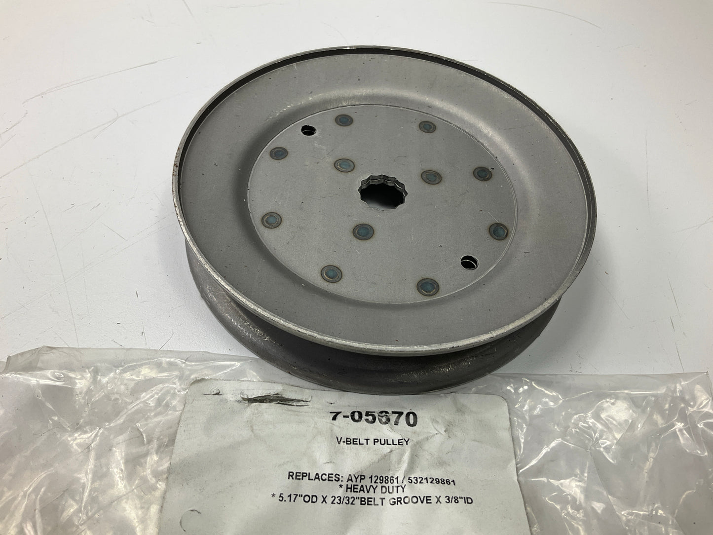 Primeline 7-05670 Drive Pulley 5.17'' OD X 23/32'' Belt Groove X 3/8'' ID