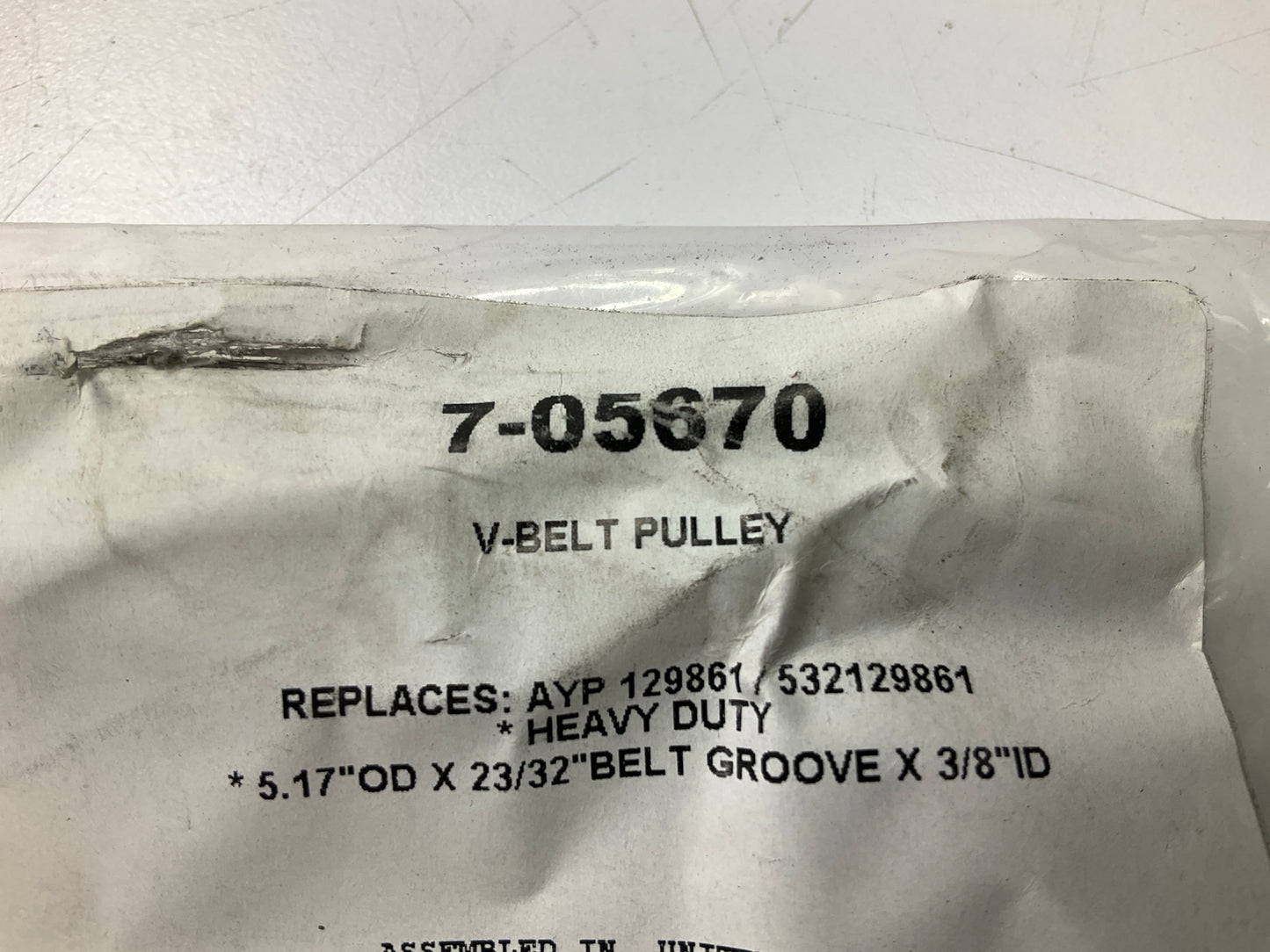 Primeline 7-05670 Drive Pulley 5.17'' OD X 23/32'' Belt Groove X 3/8'' ID