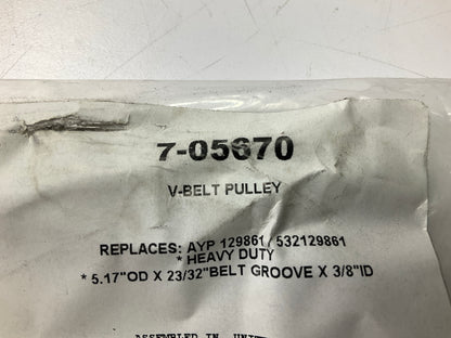 Primeline 7-05670 Drive Pulley 5.17'' OD X 23/32'' Belt Groove X 3/8'' ID