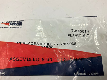 Primeline 7-070014 Brass Carburetor Float Kit 25-757-03S, M18-20, 25 757 03
