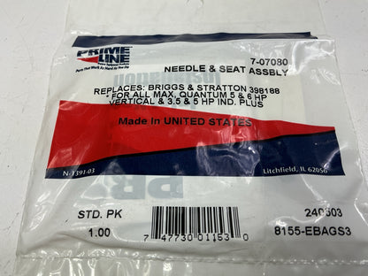 Primeline 7-07080 Carburetor Needle And Seat Kit 398188, 281144, 281178, 394681