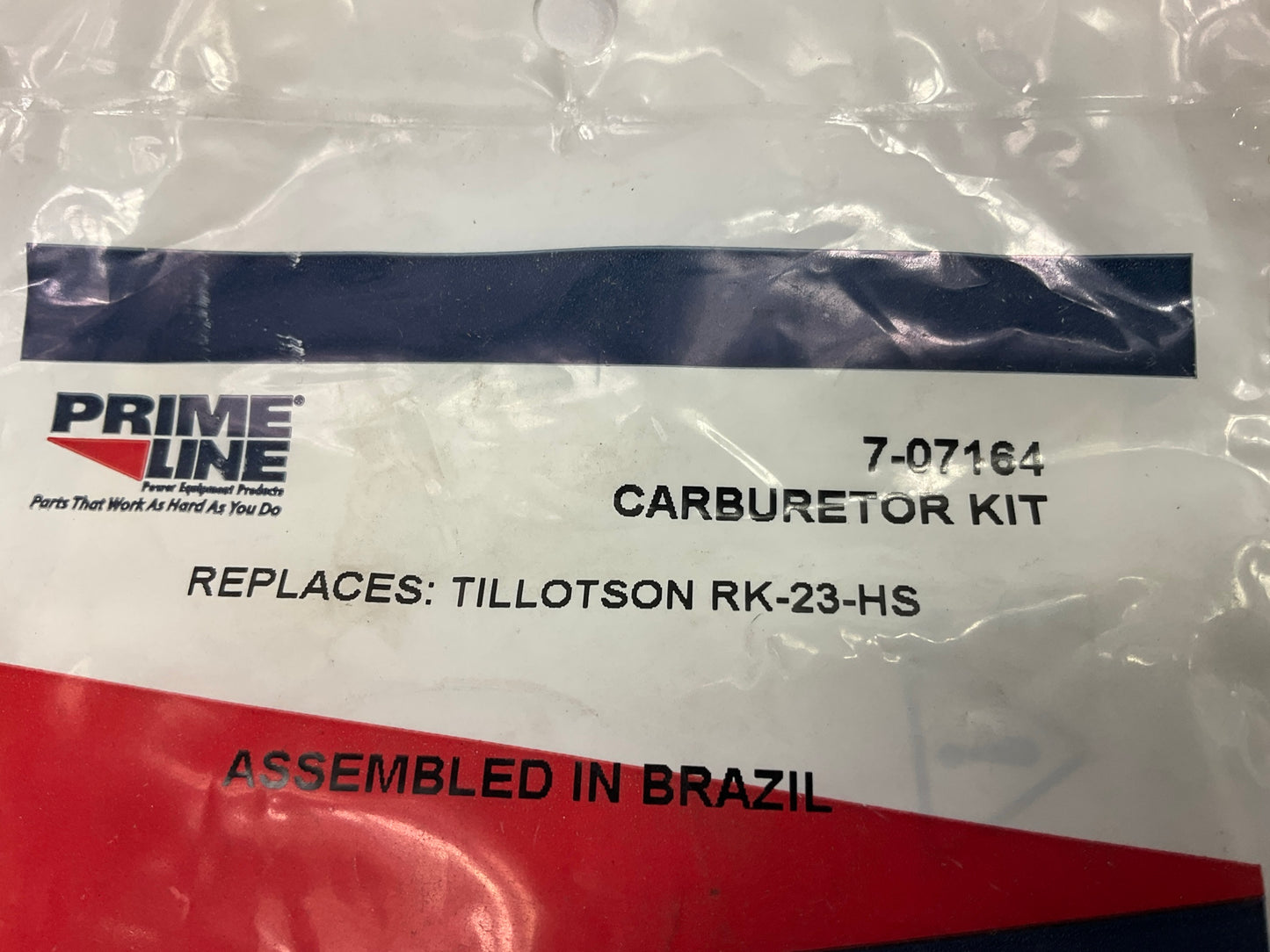 Primeline 7-07164 Carburetor Kit Replaces : Tillotson RK-23-HS