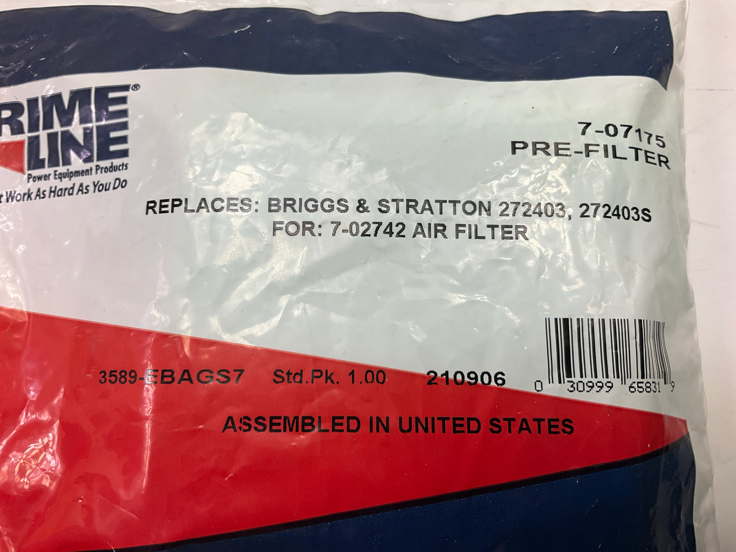 Primeline 7-07175 Air Pre-Filter Wrap For Briggs & Stratton 272403, 272403S