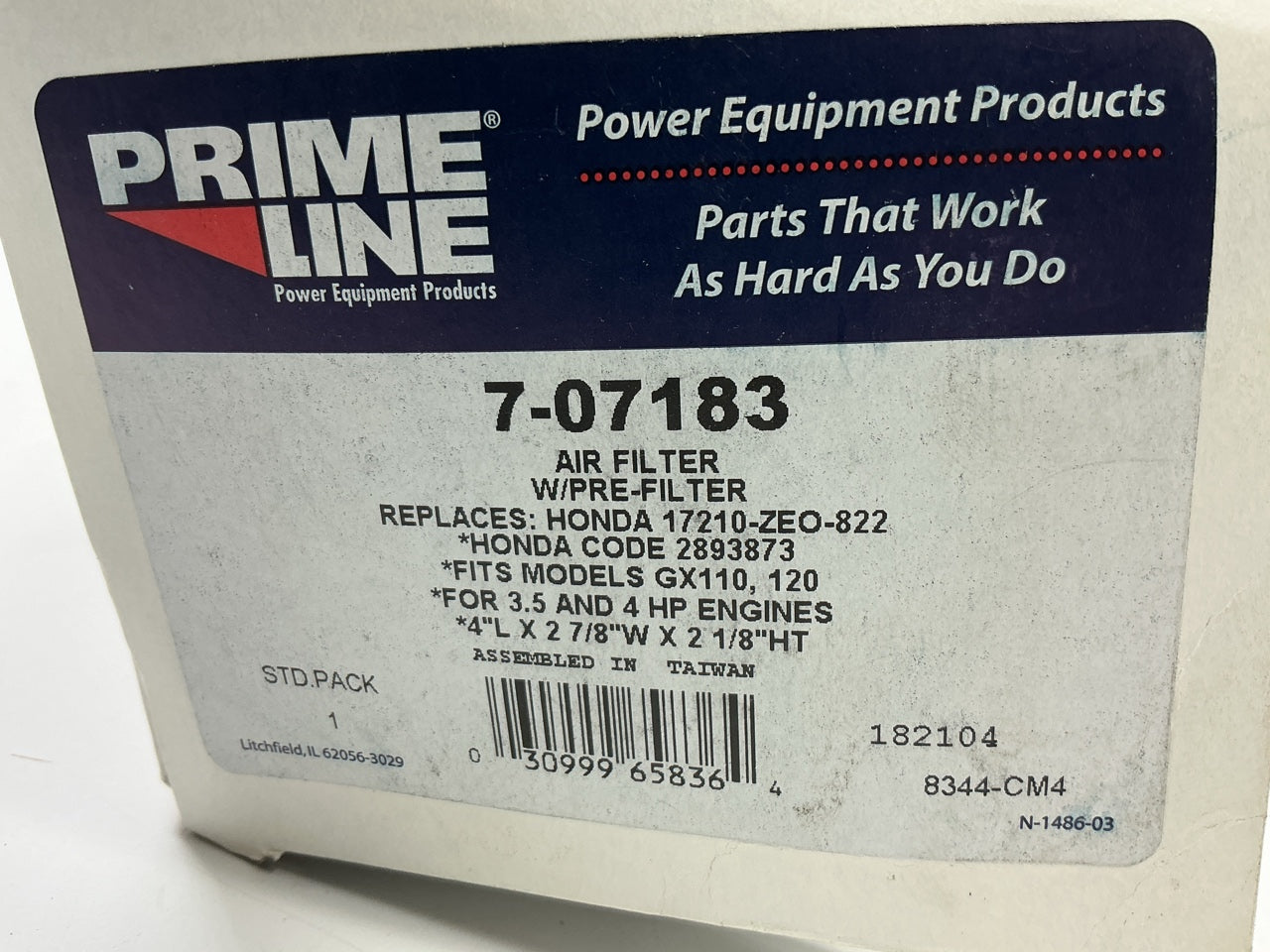 Primeline 7-07183 Air Filter W/ Prefilter For Honda GX110 GX120 3 & 4 HP Engines