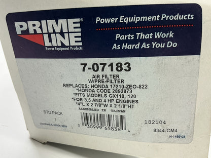 Primeline 7-07183 Air Filter W/ Prefilter For Honda GX110 GX120 3 & 4 HP Engines