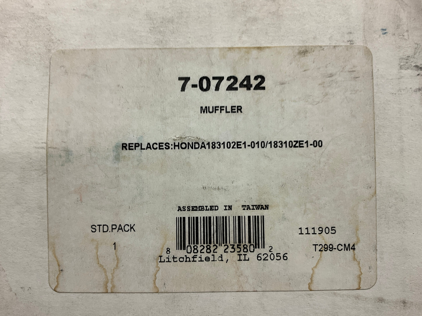 Primeline 7-07242 Muffler Replaces : Honda 183102E1-010 , 18310ZE1-00