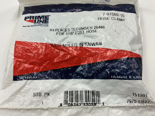 (10) Primeline 7-07560 Fuel Hose Clamp 26460, 95162, 120-250 For 7/16'' Fuel Hose