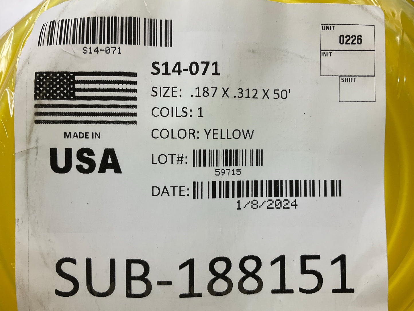 Primeline 7-08151-1 Fuel Tubing Line 3/16'' ID X 5/16'' OD. 115-335, 07-152, 6619