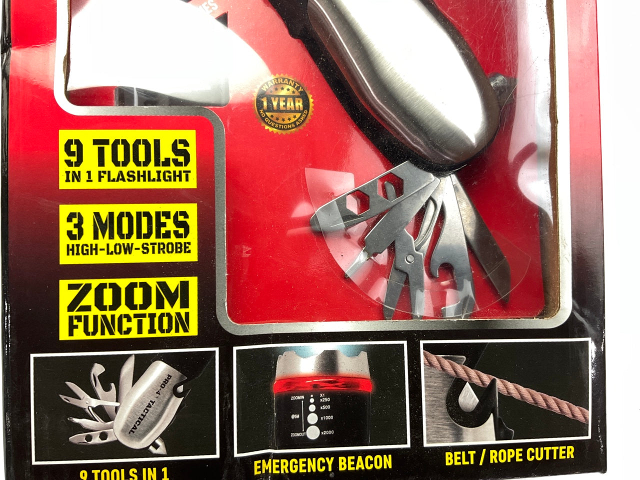 Pro-4  4776 Tactical 9-In-1 Multi-Tool Flashlight, Uses (3) AAA Batteries