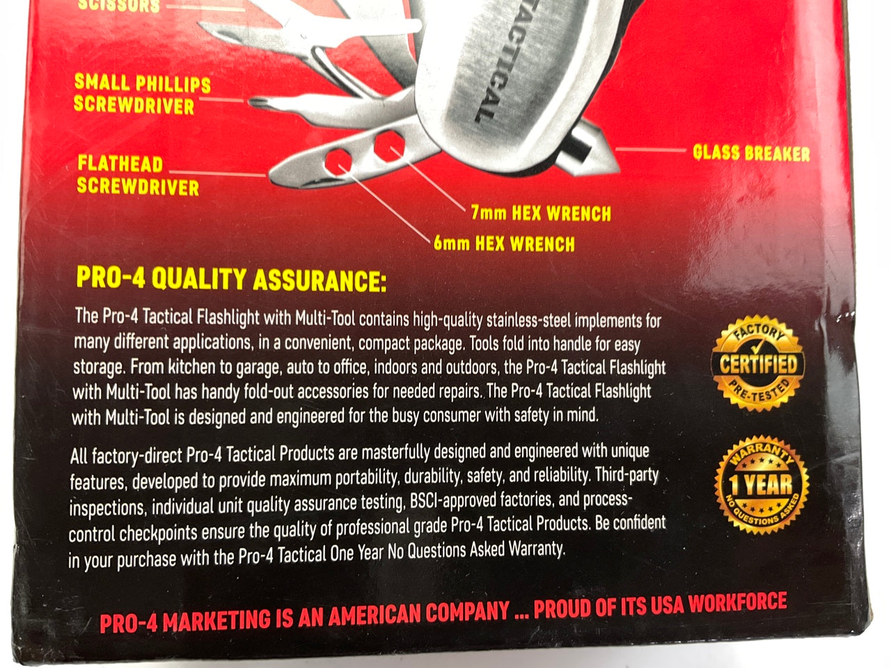 Pro-4  4776 Tactical 9-In-1 Multi-Tool Flashlight, Uses (3) AAA Batteries