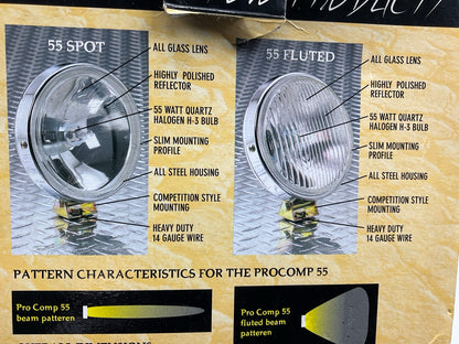 Pro Comp 9551  5'' 55 Watt Off-Road Racing Halogen Light Lamp W/ Plastic Cover