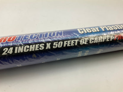 24'' X 50 Feet Temporary Carpet Mask Protection Roll, Self-Adhesive Clear Plastic