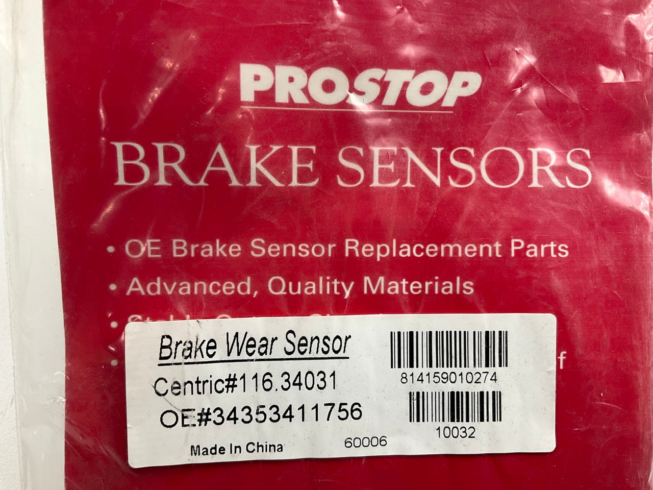 Pro Stop 10032 Front Disc Brake Pad Wear Sensor For 2004-2010 BMW X3