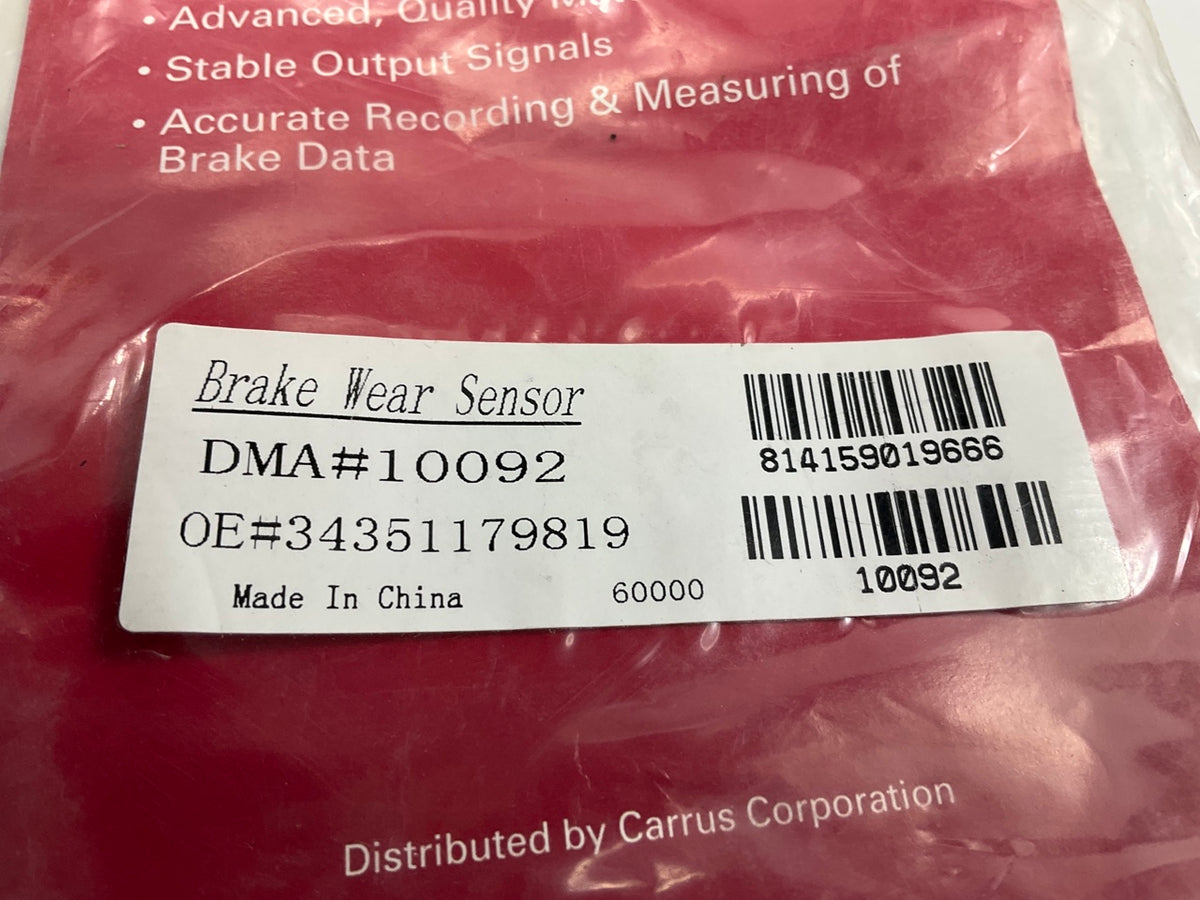 Pro Stop 10092 Rear Right Brake Pad Wear Sensor