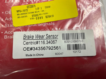 (2) Pro Stop 10172 Brake Pad Wear Sensor 2011-2018 X5, 2011-2019 X6