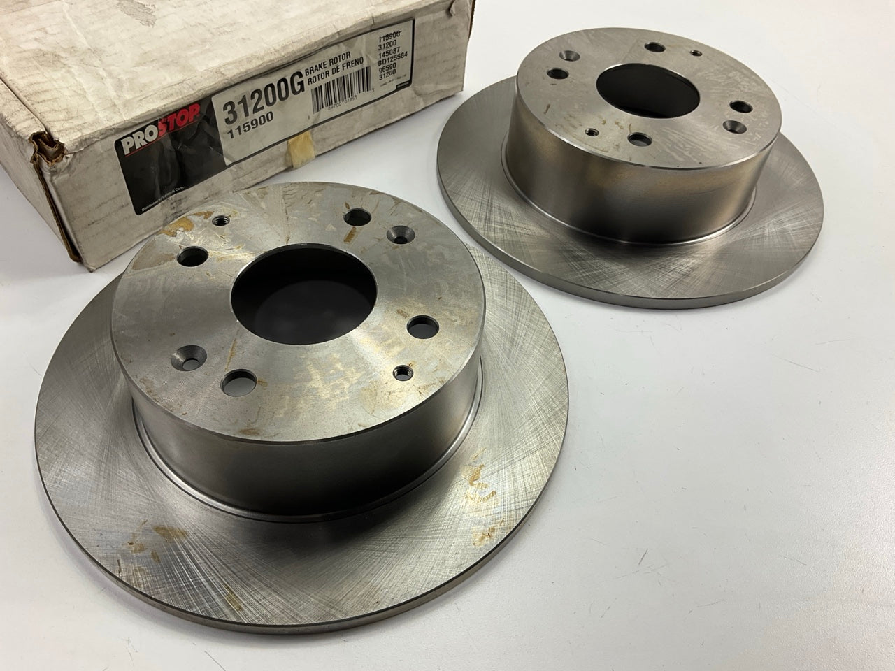 (2) Pro Stop 31200G Rear Brake Rotor