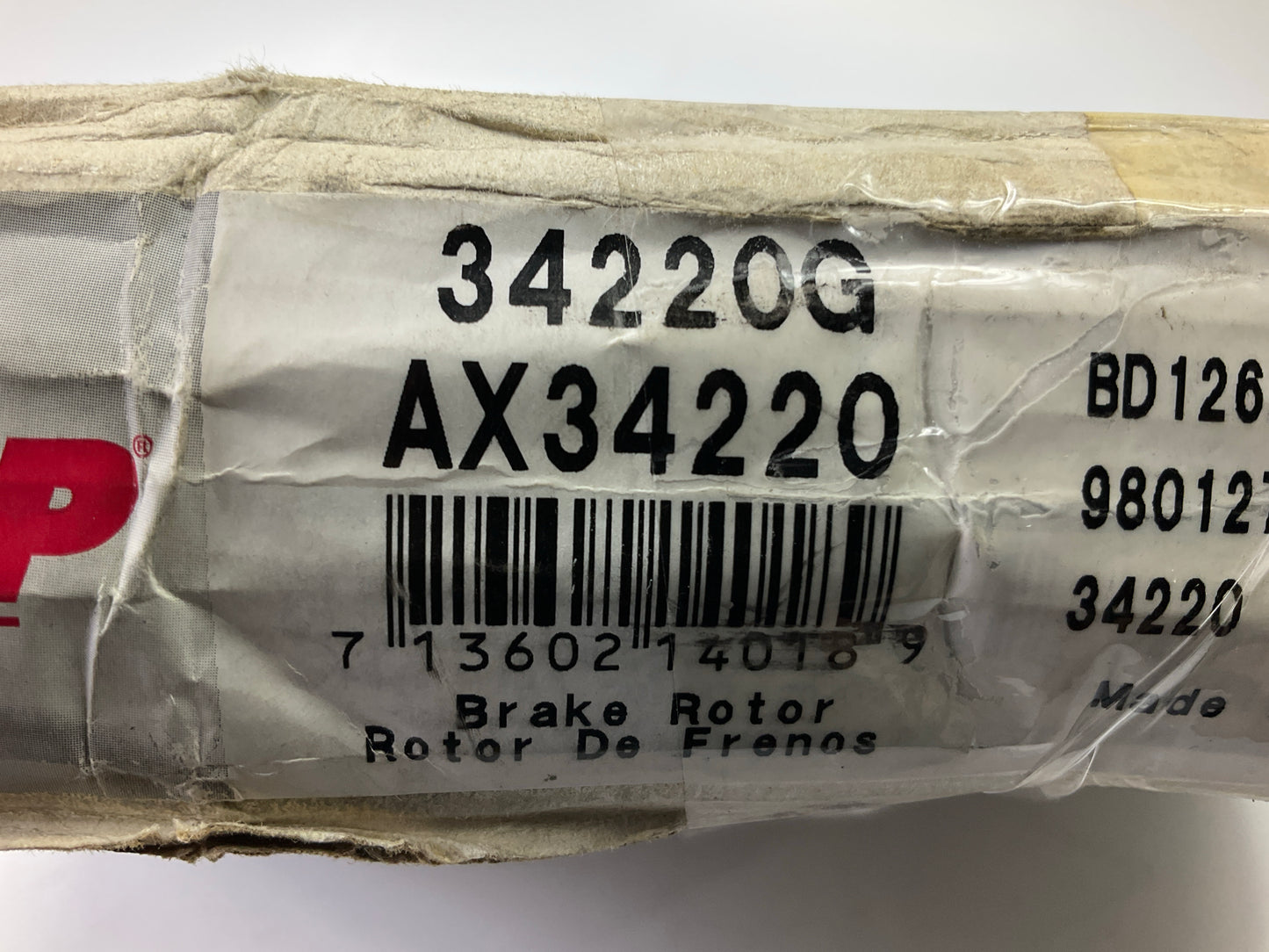 Pro Stop 34220G Rear Disc Brake Rotor