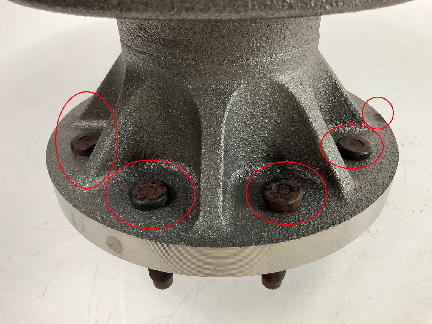 Minor Surface Rust On Lug Studs - ProStop 54034G Front Brake Rotor (Dually Only)