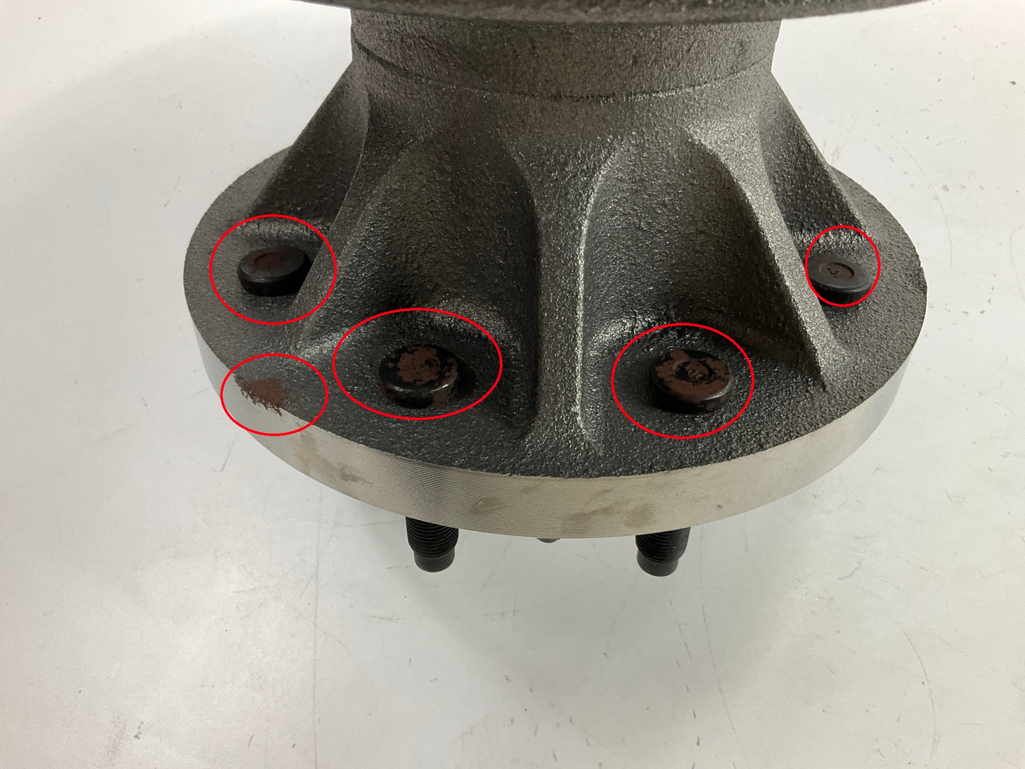 Minor Surface Rust On Lug Studs - ProStop 54034G Front Brake Rotor (Dually Only)
