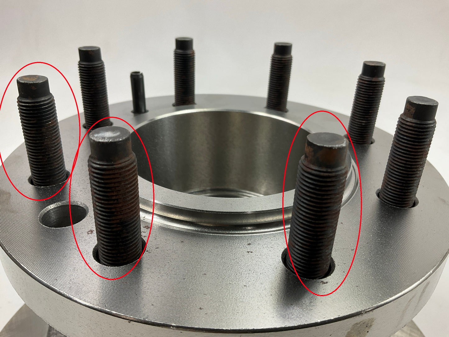 Minor Surface Rust On Lug Studs - ProStop 54034G Front Brake Rotor (Dually Only)