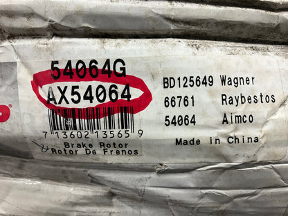 (2) Pro Stop 54064G Rear Disc Brake Rotor