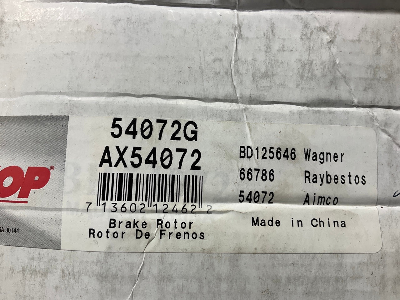 Pro Stop 54072G Disc Brake Rotor And Hub Assembly, Front