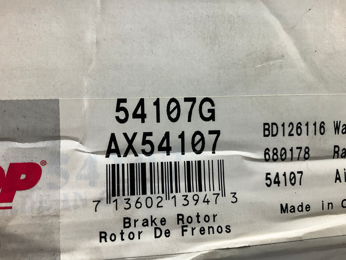 Pro Stop 54107G Disc Brake Rotor And Hub Assembly, Front