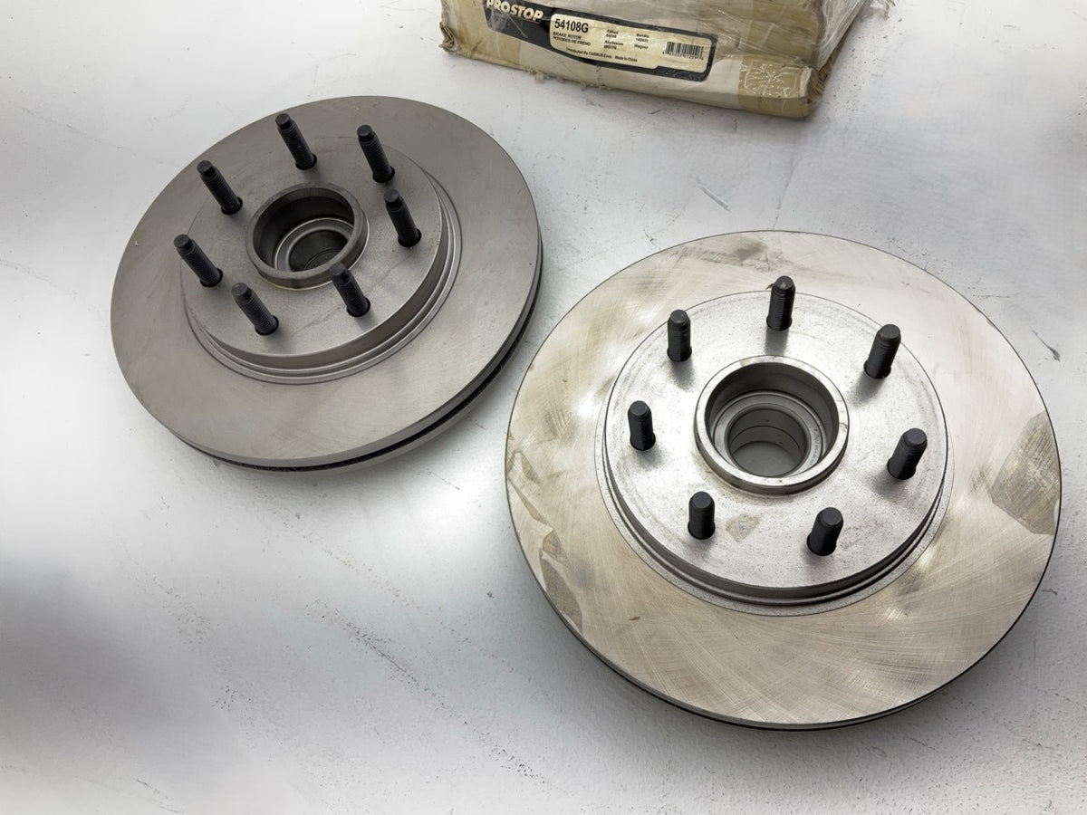 (2) Pro Stop 54108G Front  Disc Brake Rotor And Hub