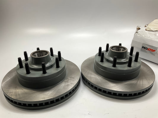 (2) Pro Stop 54164GP Front Brake Rotor & Hub, 8-lug