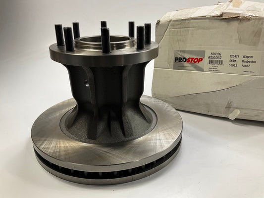 Pro Stop 55032G Disc Brake Rotor And Hub Assembly, Front, DUALLY ONLY
